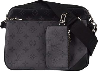 Louis Vuitton Trio Messenger Reverse Monogram Eclipse Canvas Black Canvas Handbag (Pre-Owned)