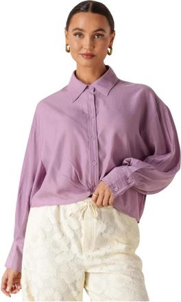 Amaya Amsterdam Mora Blouse - Dames - Overhemden - Paars - XS - Leer - Overhemden