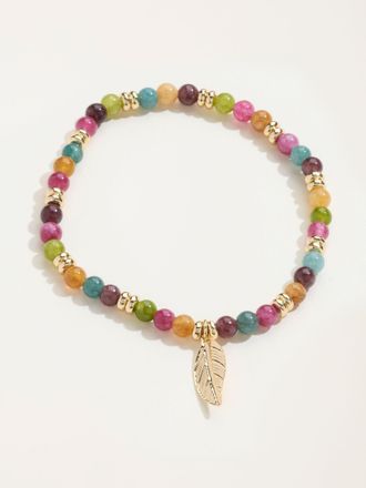 Fat Face FatFace Leaf Bead Braclet in Multi Colour