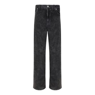 Dolce & Gabbana Oversize fluwelen broek - Heren - Broeken - Zwart - Maat: M Katoen