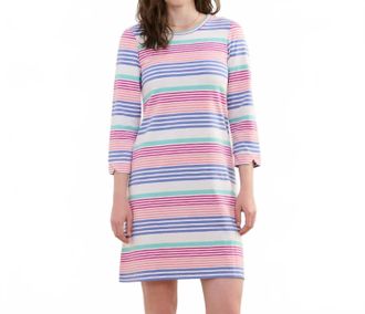 Hatley Lily Flare Mini Dress In Peach Echo Stripes