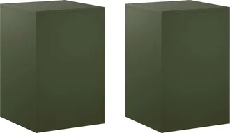vidaXL Soporte De Plantas 2 Pcs Verde Oliva 40 X 40 X 60 Cm Acero Vidaxl