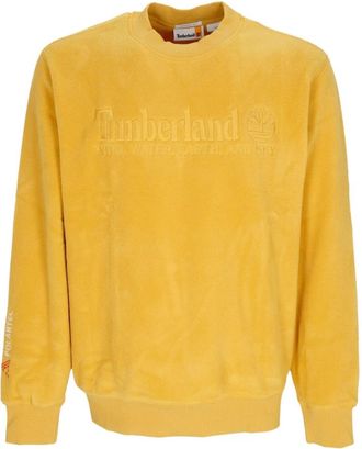 Timberland Linear Logo Crewneck Sweatshirt Mineral Yellow - Heren - Sweatshirts - Geel - M - Polyester - Hoodies & sweatvesten