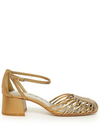 Sarah Chofakian 40mm Spiro pumps - Gold