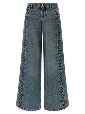 Stella McCartney Womens Lace-Up Jeans