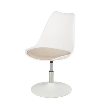 Maisons du monde Silla de metal blanco mate y de tela beige