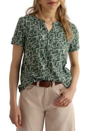 Seasalt Cornwall Waterflow Abstract Print Organic Cotton Top in Wall Lines Treetop at Nordstrom, Size 16 Us