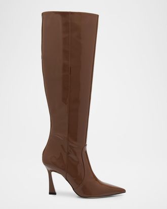 Stuart Weitzman 85mm Vinnie Patent Leather Knee-High Boots
