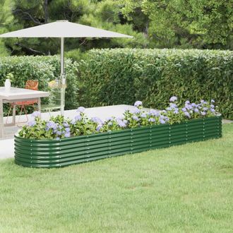 vidaXL Vidaxl - Jardinera Arriate Acero Galvanizado Verde 368x80x36 Cm