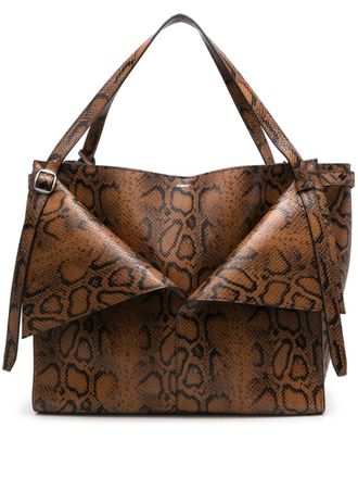 Coperni snakeskin-print belt cabas tote bag - Brown