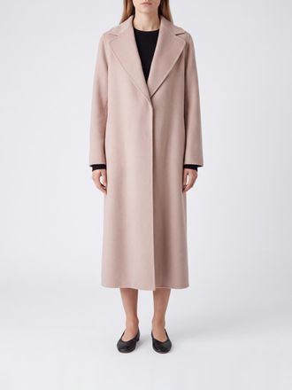 Max Mara S Max Mara Cappotto lungo monopetto in pura lana vergine con fodera in seta