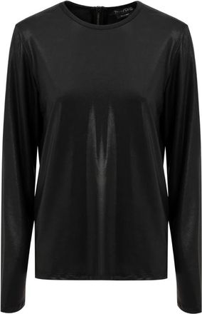 Tom Ford Shirt met Lange Mouwen en Ronde Hals - Dames - Longsleeves - Zwart - XS - Tops