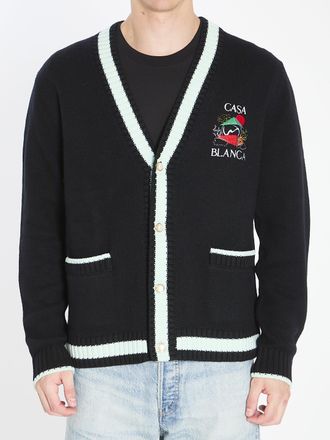 Casablanca Cardigan met gestapeld Casa Mountain Temple ontwerp