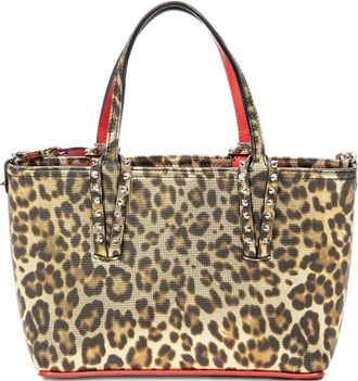 Christian Louboutin Borsa tote Cabata leopardata - Marrone
