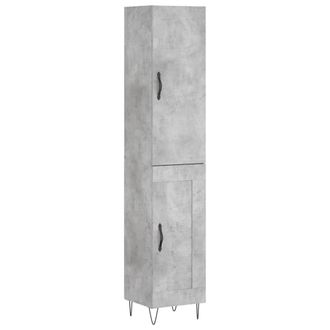 Berkfield Home Highboard Concrete Grey 34.5x34x180 cm Engineered Wood