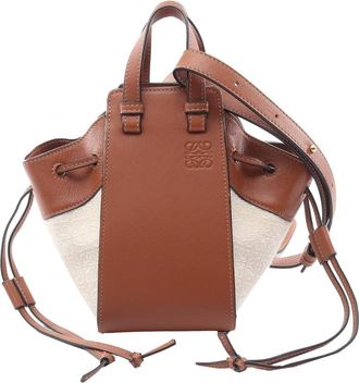 Loewe Pre-owned Loewe Mini Leather and Canvas Hammock Bag Ladies LANXRTUC4J5JDFD9