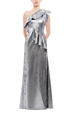 Saiid Kobeisy Embellished One-Shoulder Lam&eacute; Dress