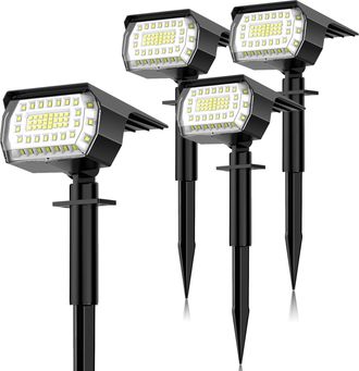 OEM Conjunto De Focos Solares, 57 Led, Luz Blanca Fr&iacute;a, Panel De 2 W, Bater&iacute;a De 1500 Mah, Para Jard&iacute;n Y Entrada De Veh&iacute;culos