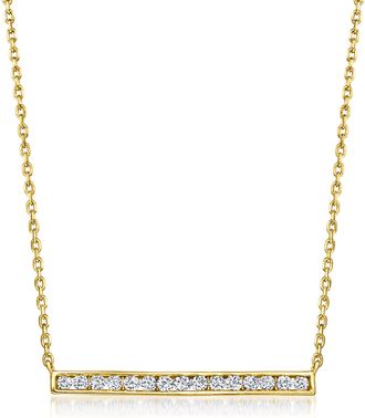 RS Pure by Ross-Simons Lab-Grown Diamond Bar Necklace in 18kt Gold Over Sterling