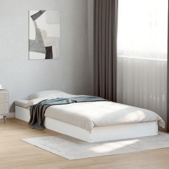 vidaXL Vidaxl - Bed Frame without Mattress White 75x190 cm Small Single Engineered Wood
