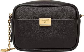 Patrizia Pepe All Day leren crossbody tas met ketting - Dames - Tassen - Bruin - Maat: ONE Size Leer
