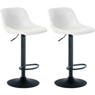 Clp Clp - Set De 2 Taburetes De Bar Loft Blanco Simil Cuero