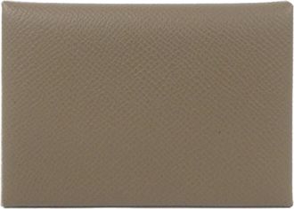 Herm&egrave;s Etoupe Gray Epsom Leather Coin Purse/Coin Case (Pre-Owned)