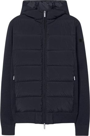 Roberto Ricci Design Nieuwe Amos Hybrid Duck Hood Soft Knit Rits - Heren - Winterjassen - Blauw - XL - Katoen - Jassen