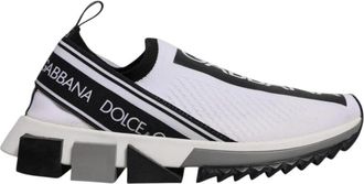 Dolce & Gabbana Zwart Wit Slip-On Sorrento Sneakers - Dames - Sneakers - Wit - 40 EU - Schoenen
