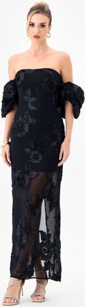 Bariano Sirenne Puff Sleeve Midaxi in Black at Nordstrom, Size 4