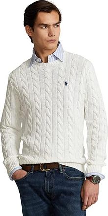 Polo Ralph Lauren Cable-Knit Cotton Sweater Mens Clothing White : 2XL