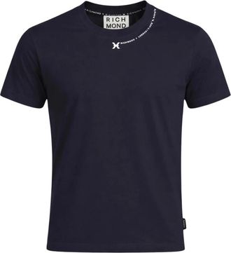 John Richmond Fyami T-Shirt - Heren - T-shirts - Blauw - XS - Katoen - Tops