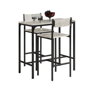 SoBuy Set Mesa Alta De Bar Y 2 Taburetes Con Respaldos Mesa De Comedor De Estilo Industrial Es L89cm X D45cm X H87cmogt03-hg Sobuy Es