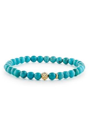 Lagos Caviar Icon Semiprecious Stone Bracelet in Turquoise/Gold at Nordstrom