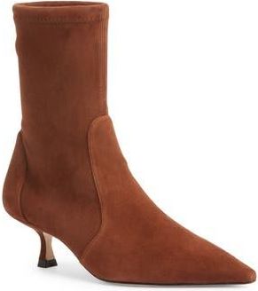 Stuart Weitzman Naomi 50 Bootie in Deep Coffee Stretch Suede at Nordstrom Rack, Size 6.5