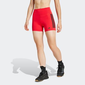 adidas Shorts ADIDAS PERFORMANCE OPT 3S 1/4, Damen, Gr. XS, L&auml;nge 5, rot (pure ruby), Obermaterial: 73% Polyester, 27% Elasthan, Hosen Shorts, sportlicher St