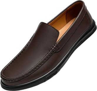 Generic Mens Leather Loafers Slip On Driving Shoes Flat Sole Comfortable Easy On Off Moccasins Business Casual Stylish Footwear for Office Work and Daily Wear