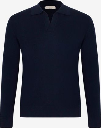 Aur&eacute;lien Feiner Polohemd-Pullover aus Wolle Cashwool