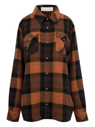 God's True Cashmere Camicia tartan - Arancione