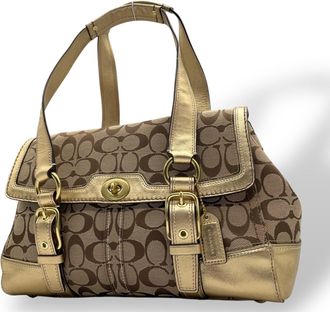 Coach gold Canvas Handbag Tote Bag (Pre-Owned)