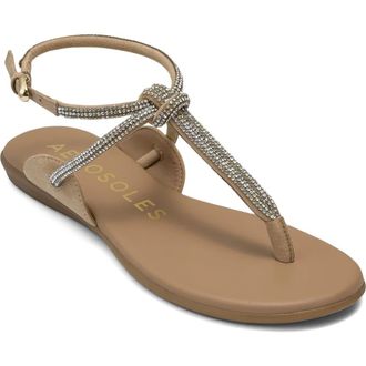 Aerosoles Gioiosa Ankle Strap Sandal in Beige Bisque Fx Suede/Crystal at Nordstrom, Size 7.5