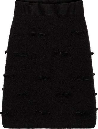 Nina Ricci Minigonna in maglia con fiocco - Nero