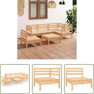 vidaXL Divano in legno - Set Divani da Giardino 6 pz in Legno Massello di Pino