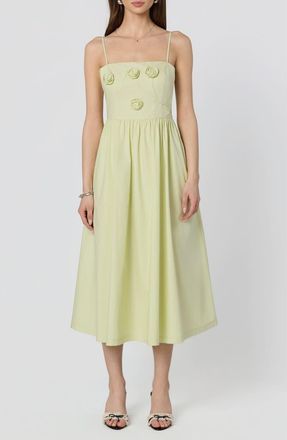 ASTR the Label Silvie Floral Appliqu&eacute; Party Dress in Celery at Nordstrom, Size X-Small