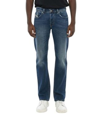 Diesel Blue Straight Mid Rise Jeans
