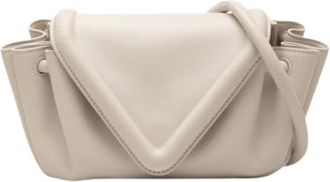 Bottega Veneta Pre-owned Beak Crossbody Bag - Dames - Vintage Schoudertas - Beige - ONE Size - Leer - Vintage