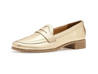 Vince Camuto Clarette Flat Penny Loafer Womens Dress Flat Shoes Egyptian Gold : 6.5 M, Faux Leather