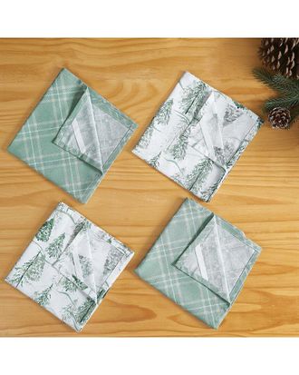 Hotel Particulier Trees & Plaid 4Pc Kitchen Towel Gift Set