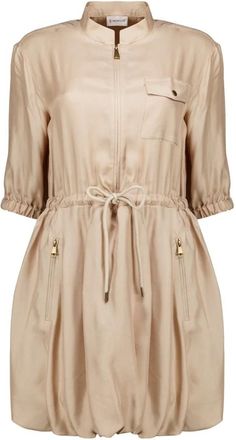 Moncler Shirt Dress - Dames - Shirt Kleedjes - Beige - 2XS - Kleedjes