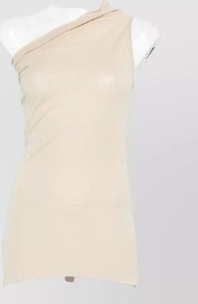 Rick Owens silk one-shoulder draped tank top